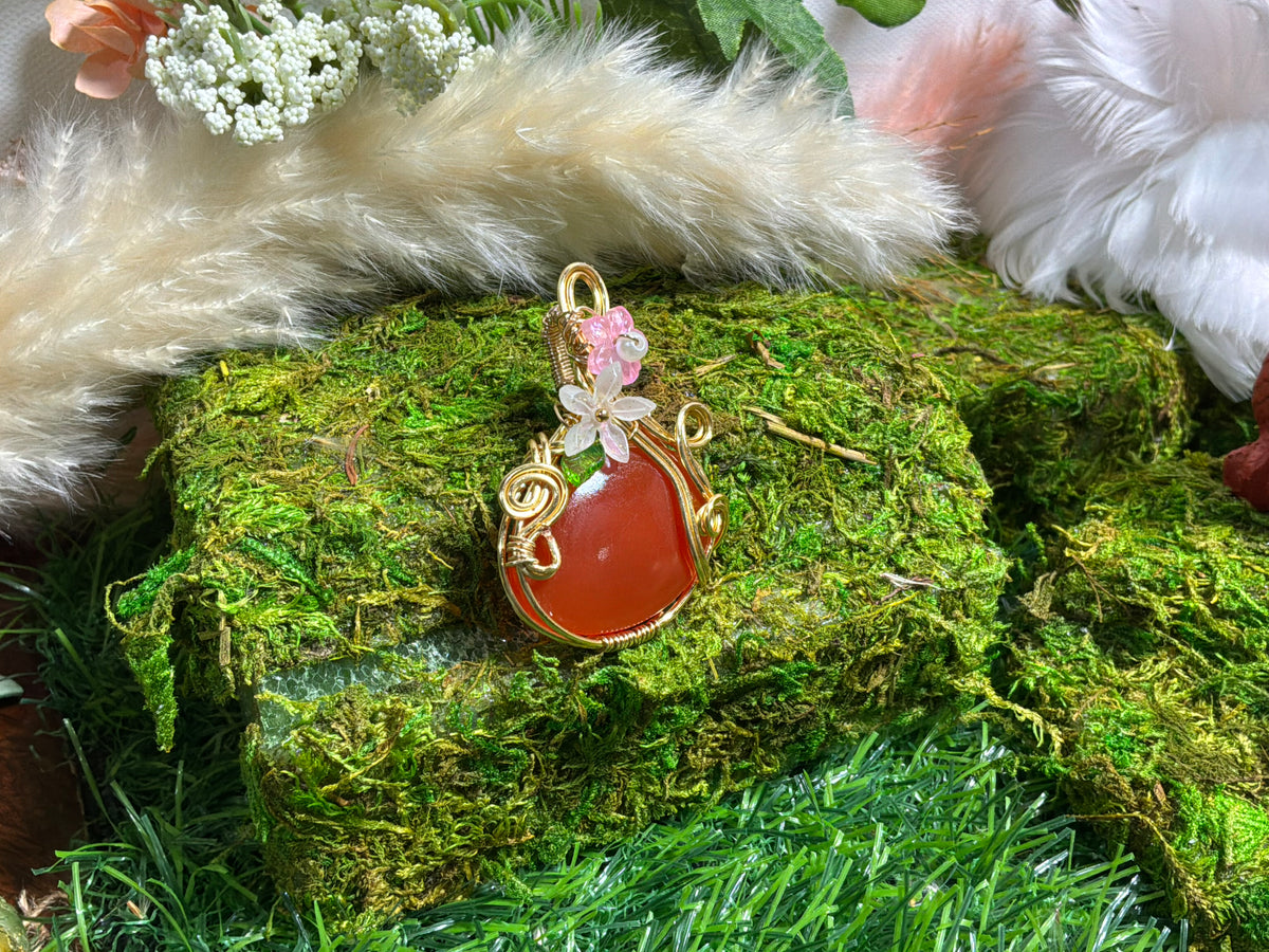 Carnelian Pumpkin Pendant