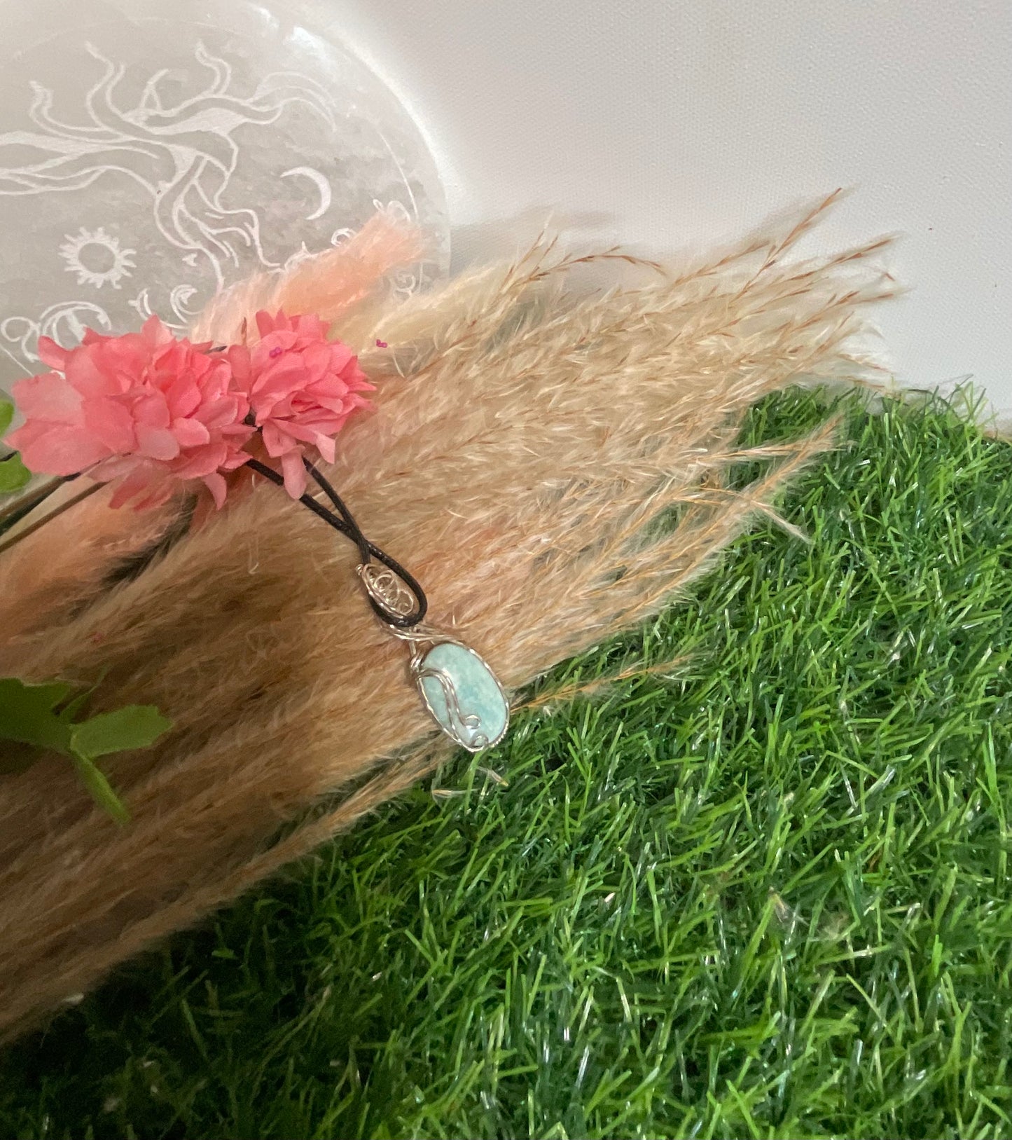 Amazonite wrapped in Sterling Sliver/