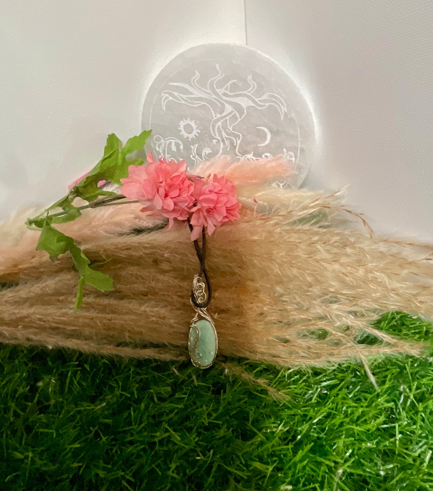 Amazonite wrapped in Sterling Sliver/