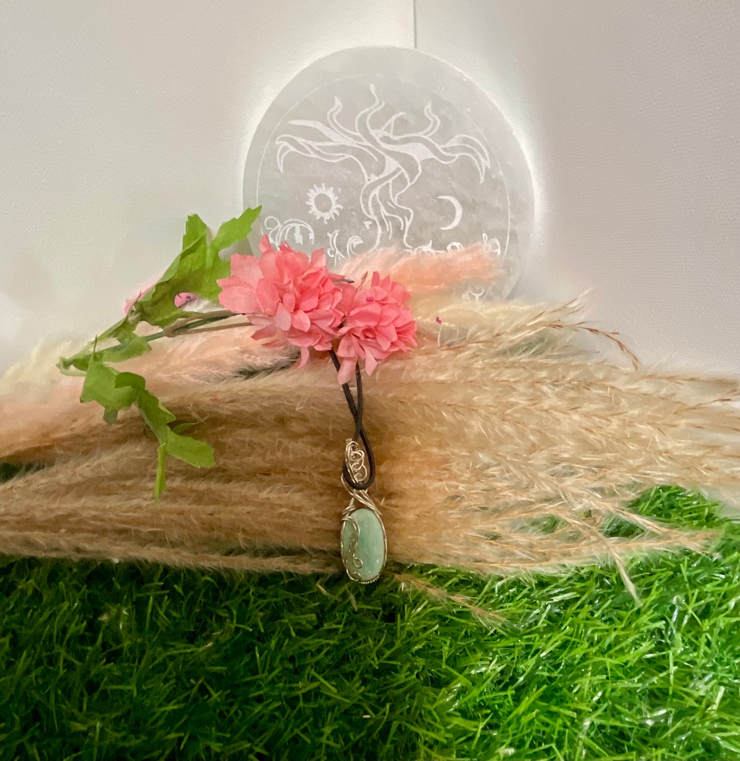 Amazonite wrapped in Sterling Sliver/