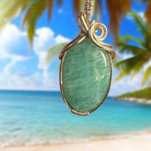 Amazonite Wrapped in Sterling Silver/ - Daydream Designs