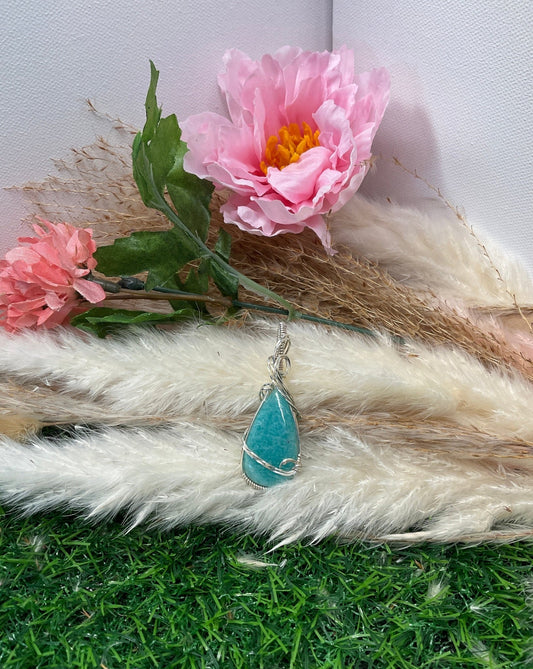 Amazonite Wrapped in Sterling Silver - Daydream Designs