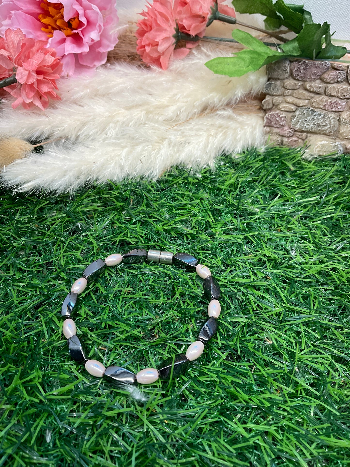 Pink and Black Magnetic Bracelets