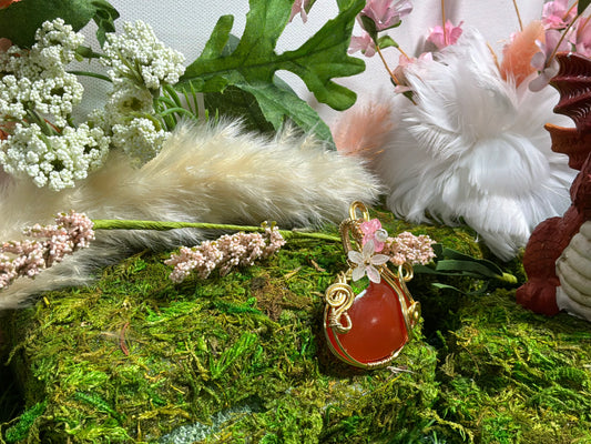 Carnelian Pumpkin Pendant