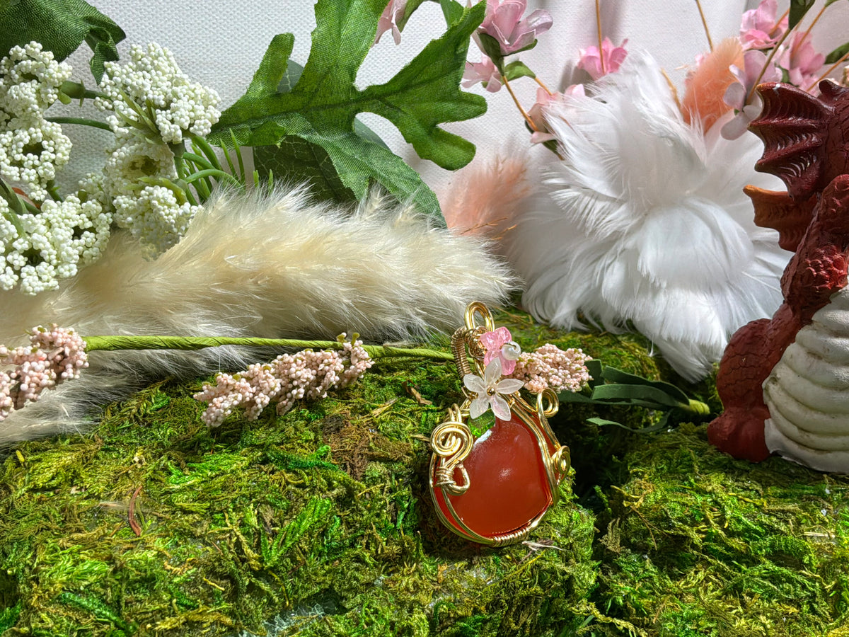 Carnelian Pumpkin Pendant