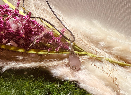 Rose Quartz wrapped in Sterling Silver
