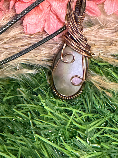Tahitian Black Mother of Pearl pendant wrapped in oxidized copper