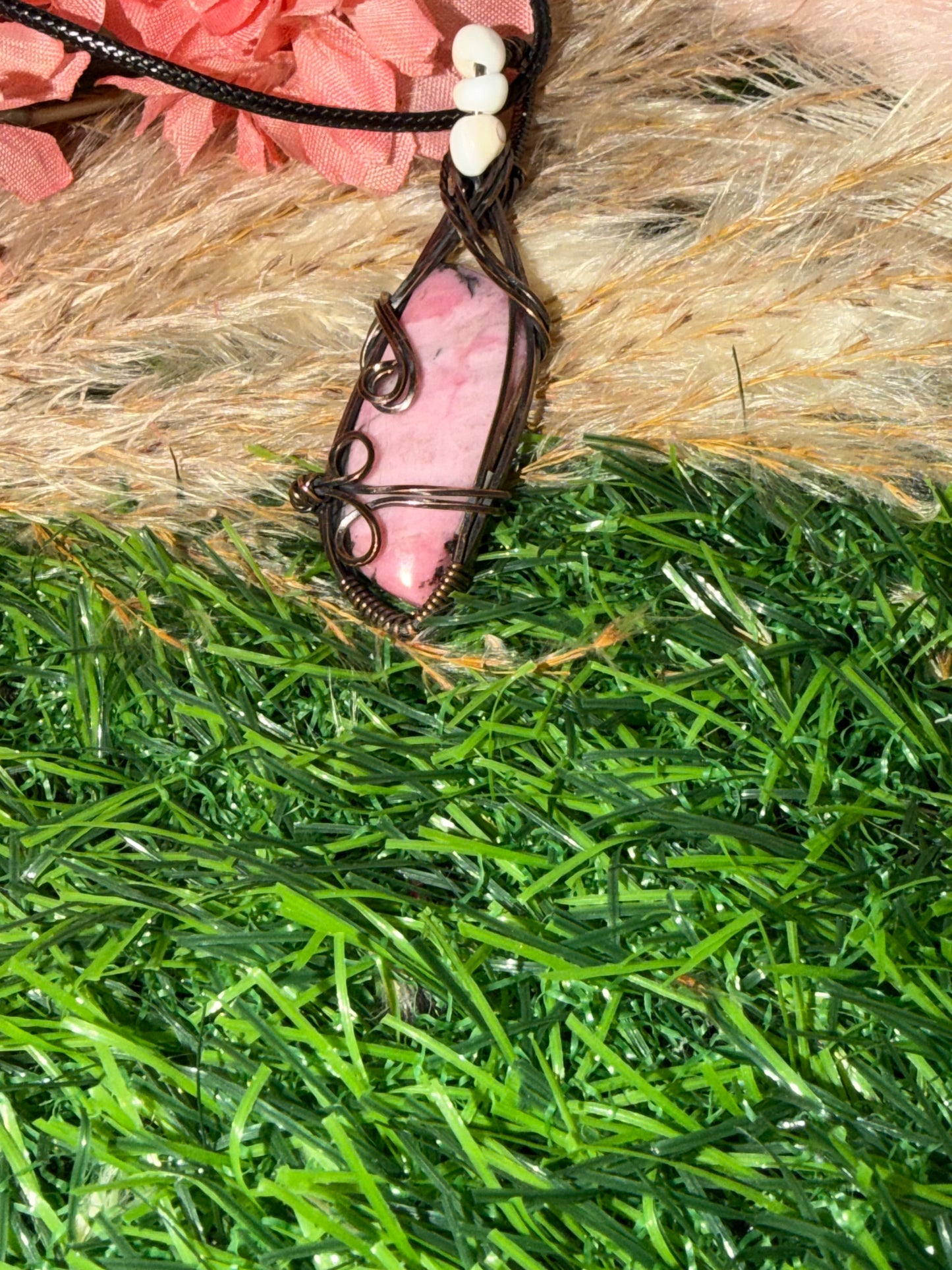 Rhodnite Wrapped in Oxidized Copper