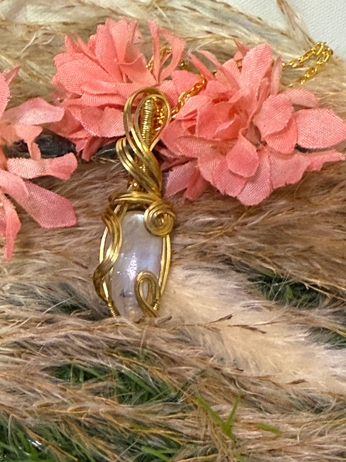 Moonstone Wrapped in Brass