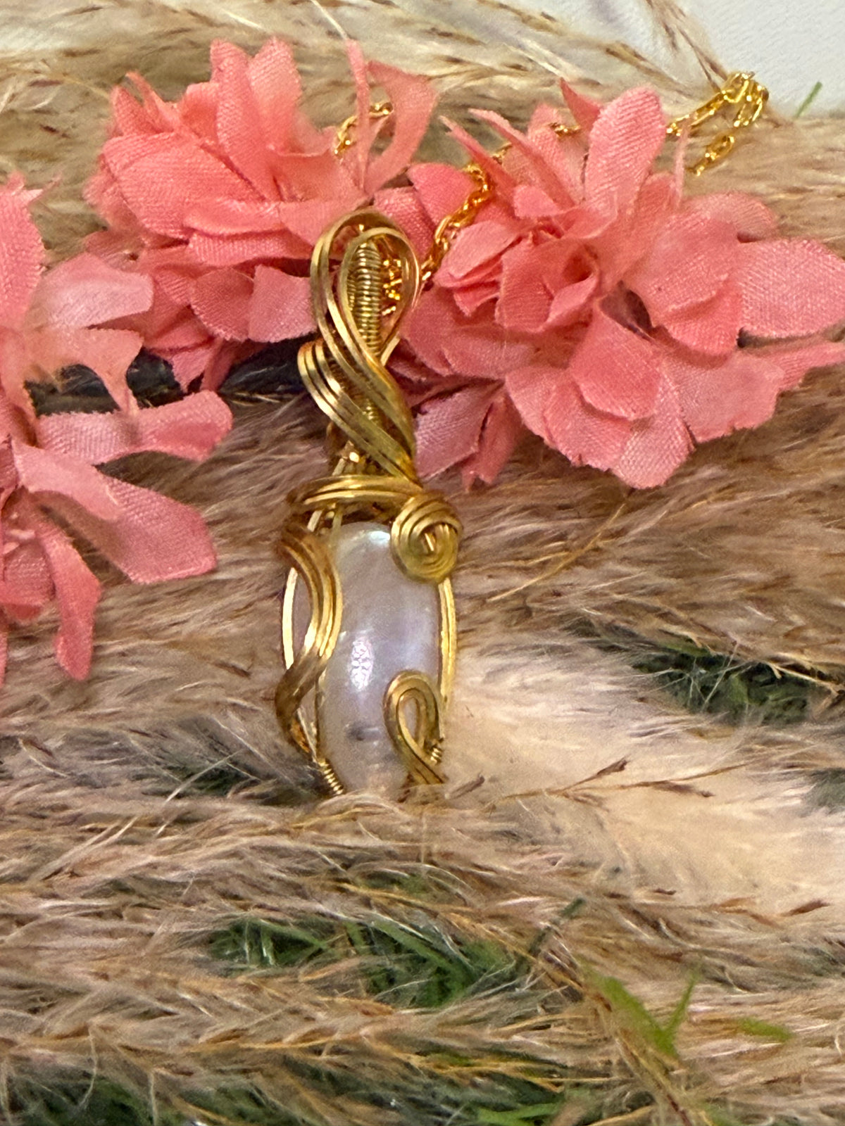 Moonstone Wrapped in Brass
