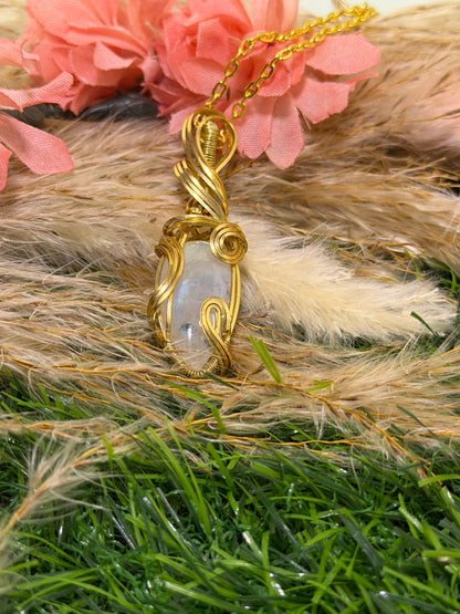 Moonstone Wrapped in Brass