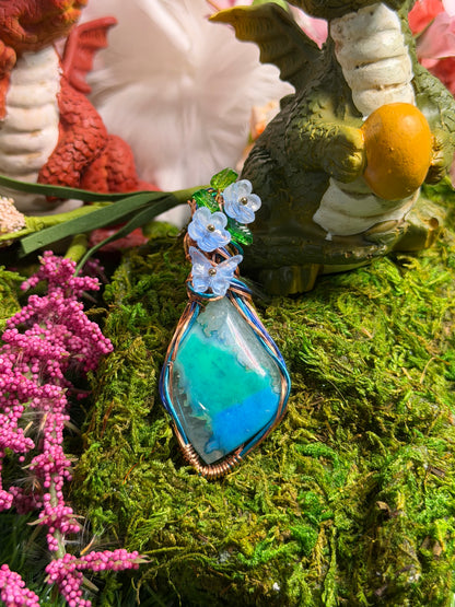 Botswana Agate pendant Wrapper in Copper