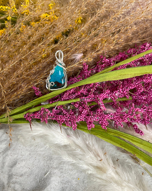 Peruvian Shattuckite Wrapped in Sterling Silver