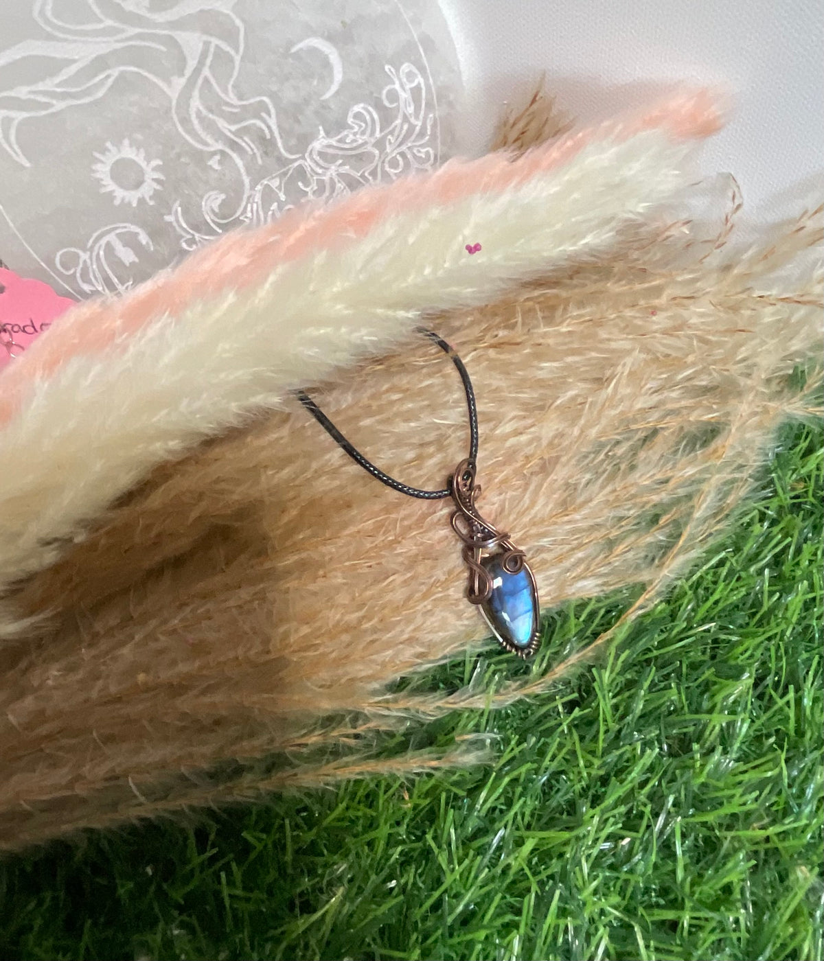 Labradorite Pendant wrapped in antique copper