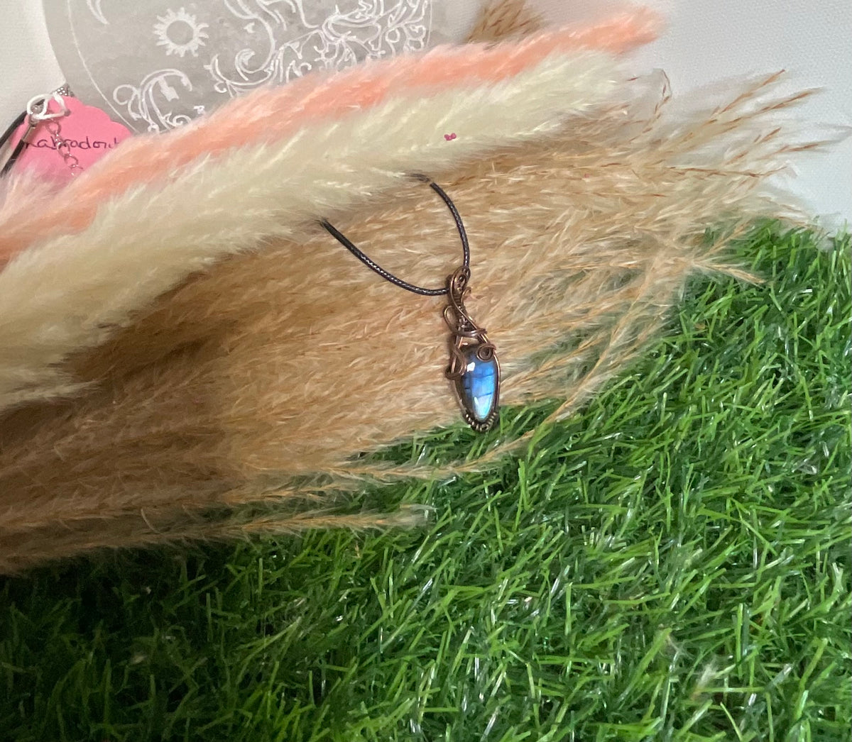 Labradorite Pendant wrapped in antique copper