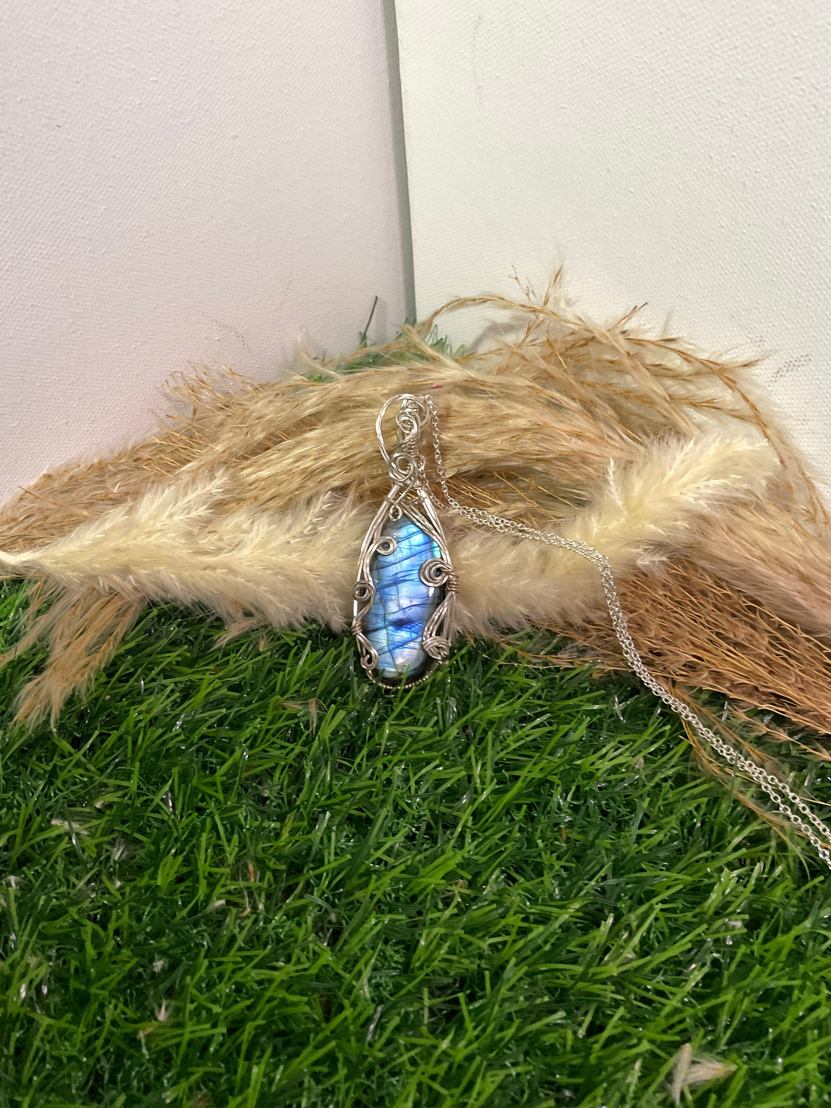 Labradorite wrapped in 925 Sterling Silver
