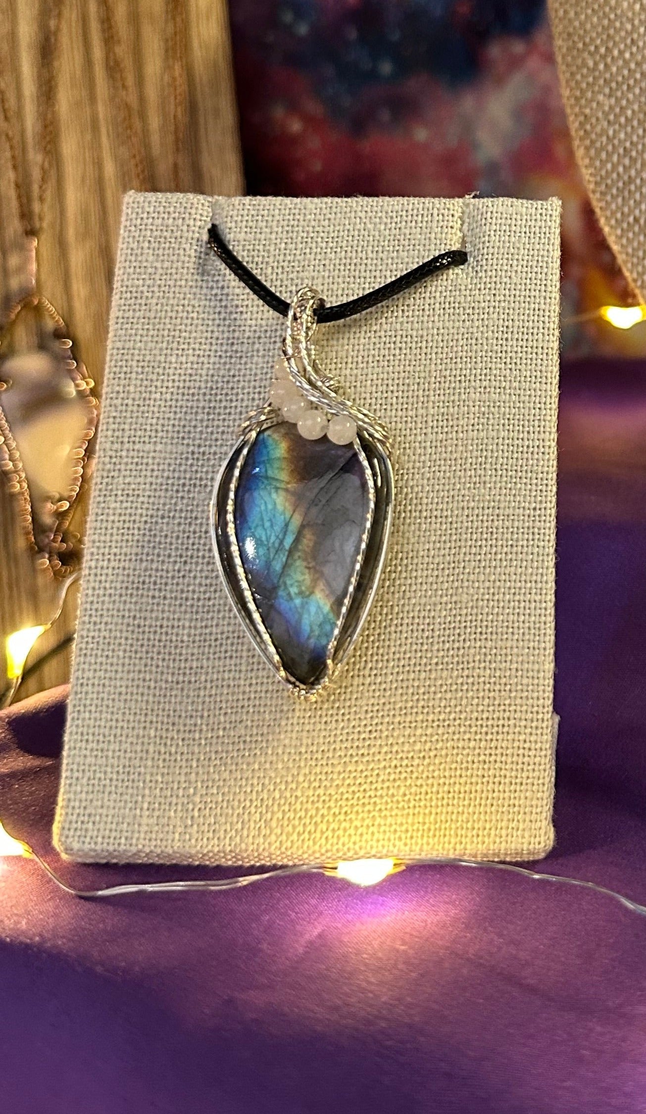 Labradorite Pendant wrapped in Sterling Sliver