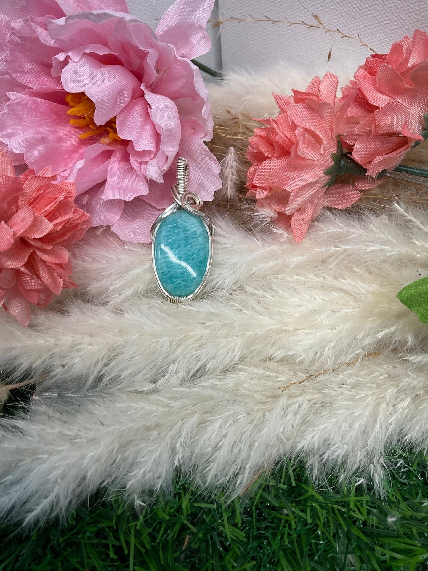 Amazonite Wrapped in Sterling Silver/ - Daydream Designs