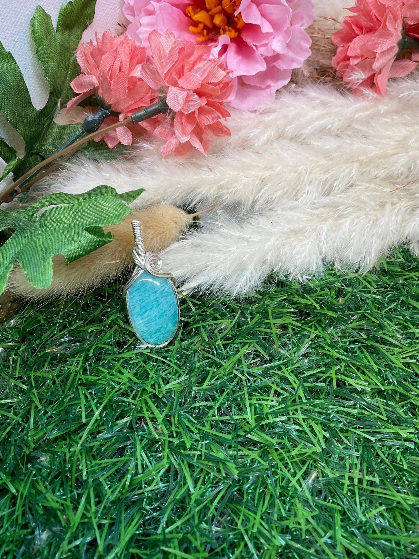 Amazonite Wrapped in Sterling Silver/ - Daydream Designs