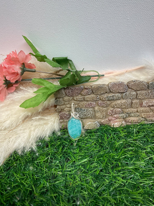 Amazonite Wrapped in Sterling Silver/ - Daydream Designs