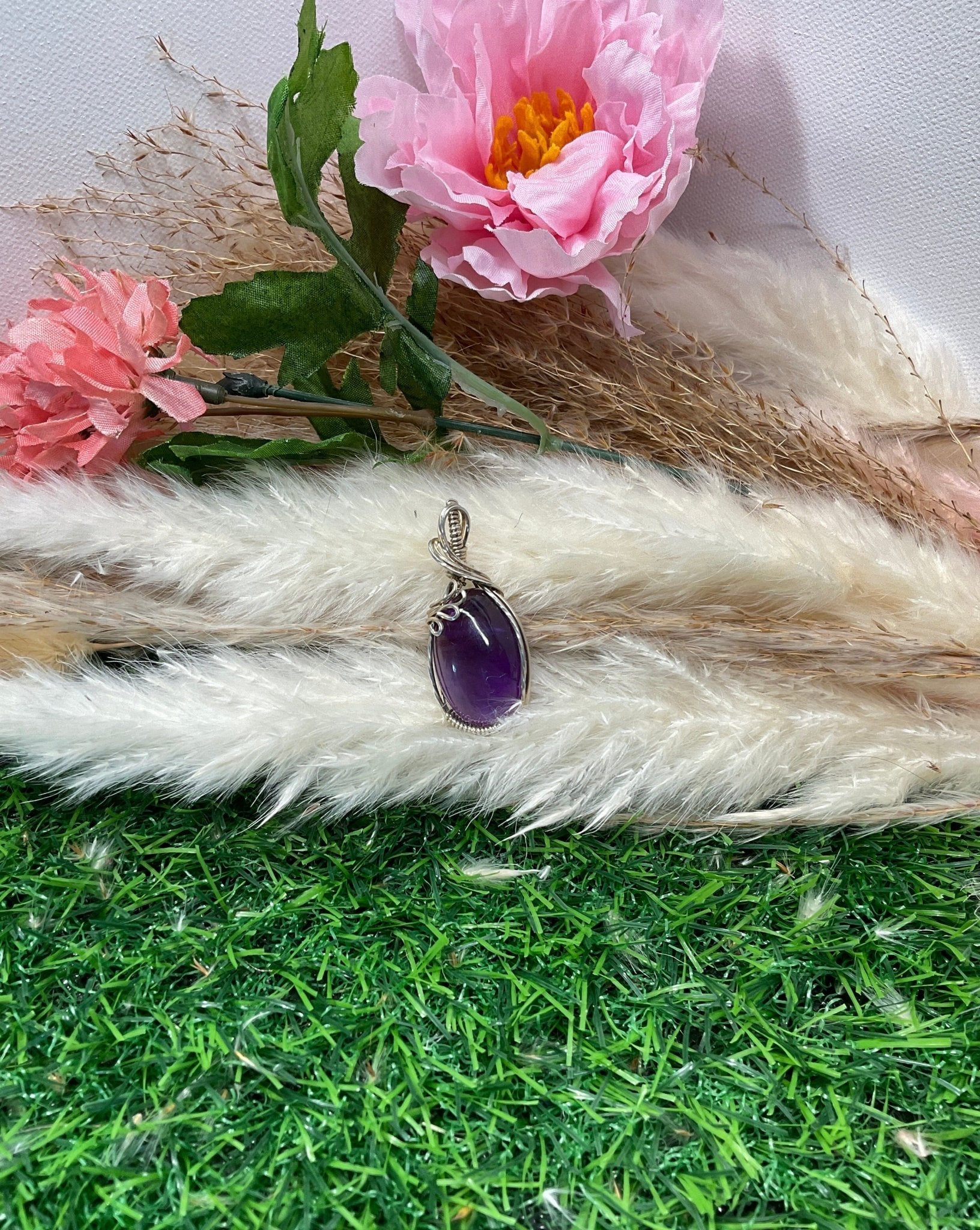 Amethyst wrapped in 9.25 Sterling Silver - Crown Chakra - Daydream Designs