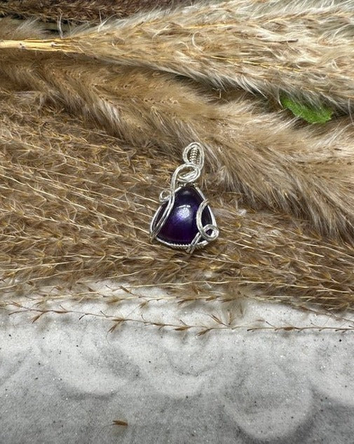 Amethyst wrapped in 9.25 Sterling Silver-Crown Chakra - Daydream Designs