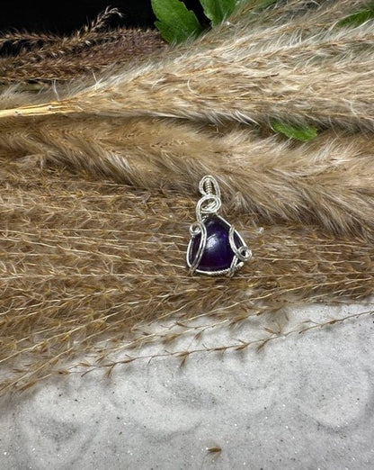 Amethyst wrapped in 9.25 Sterling Silver-Crown Chakra - Daydream Designs