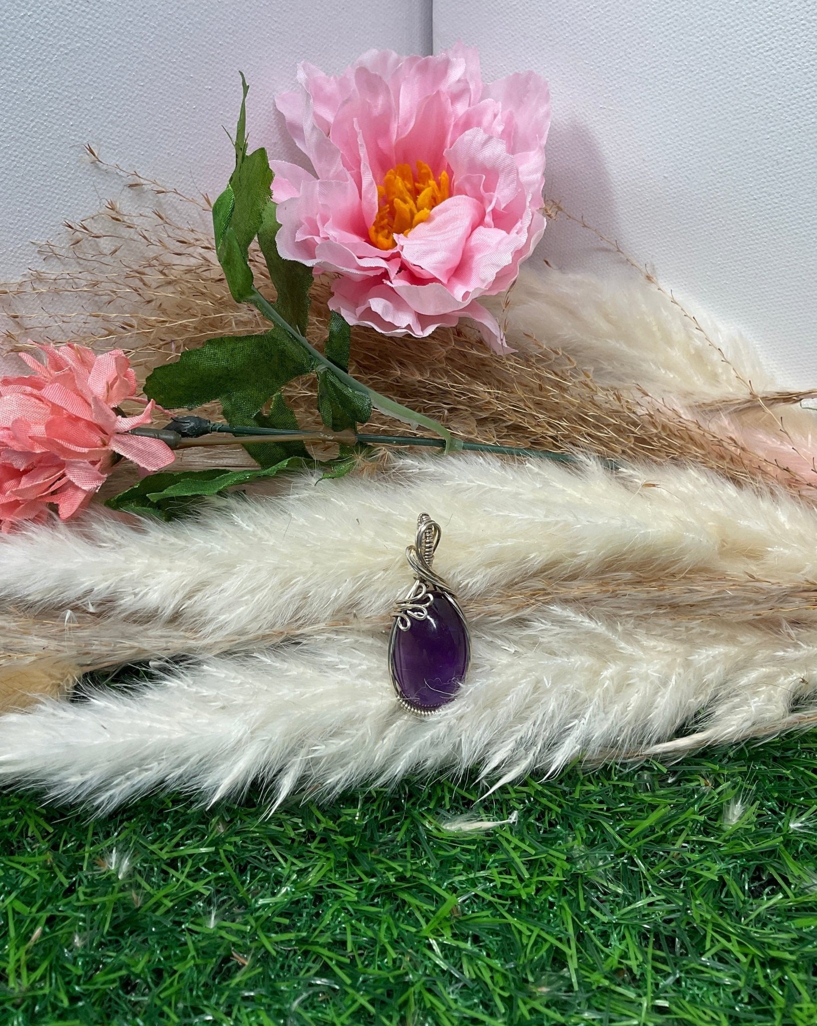 Amethyst wrapped in 9.25 Sterling Silver - Crown Chakra - Daydream Designs