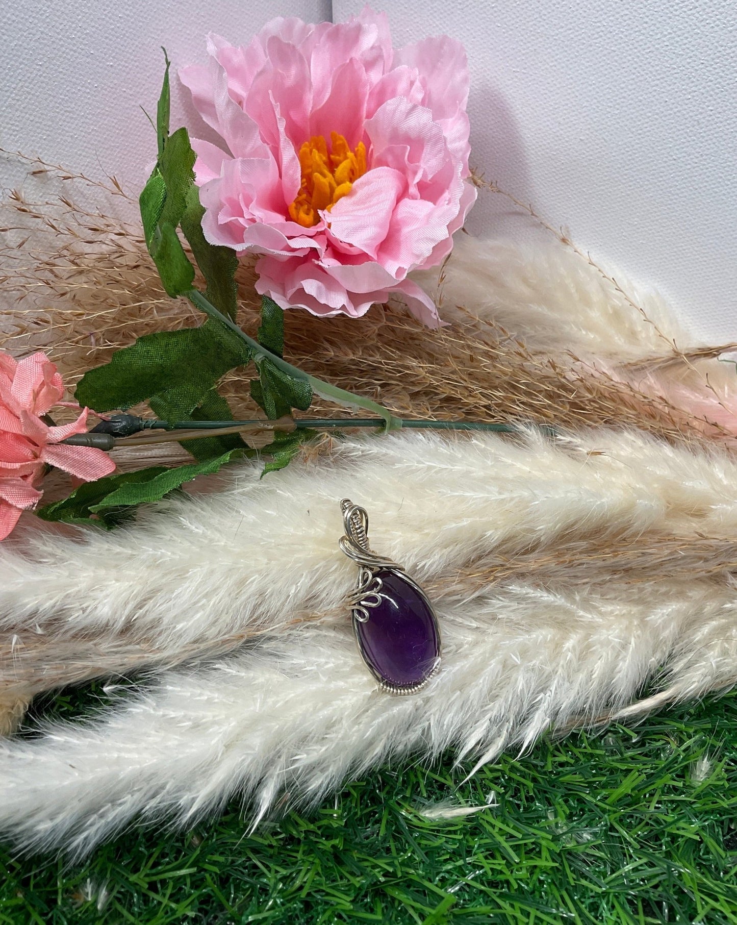 Amethyst wrapped in 9.25 Sterling Silver - Crown Chakra - Daydream Designs