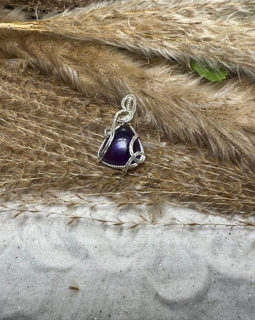 Amethyst wrapped in 9.25 Sterling Silver-Crown Chakra - Daydream Designs