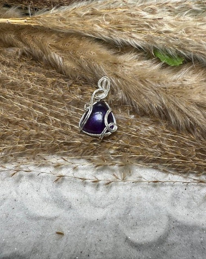 Amethyst wrapped in 9.25 Sterling Silver-Crown Chakra - Daydream Designs