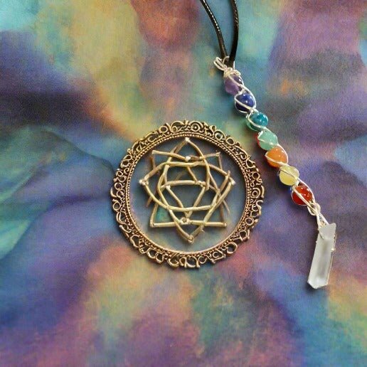 Chakra necklace with quartz crystal/ - Daydream Designs