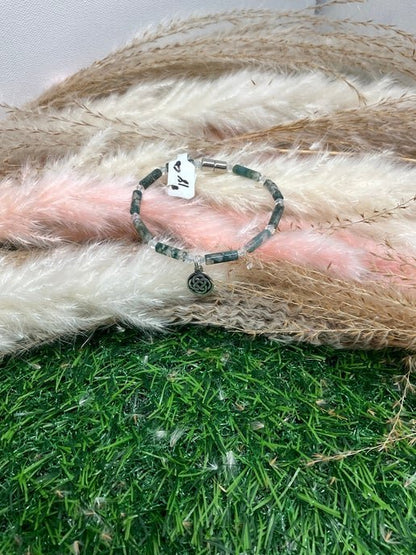 Green Moss Agate Bracelet with Magnetic Clasps - Daydream Designs