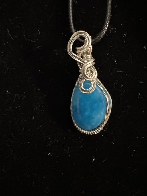 Hemimorphite wrapped in Sterling Silver/ - Daydream Designs