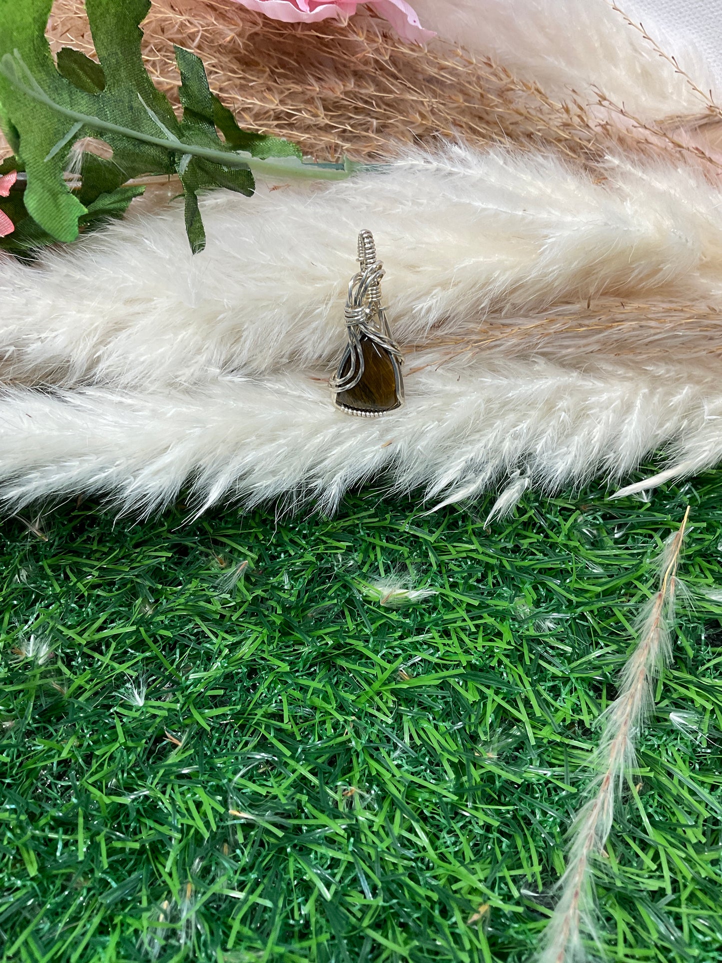 Tiger Eye Pendant wrapped in Sterling Silver