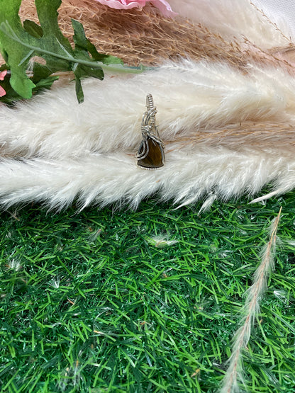 Tiger Eye Pendant wrapped in Sterling Silver