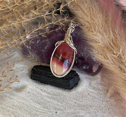 Mookaite Jasper wrapped in Sterling Silver - Daydream Designs