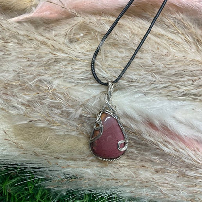 Mookaite necklace wrapped in Sterling Sliver